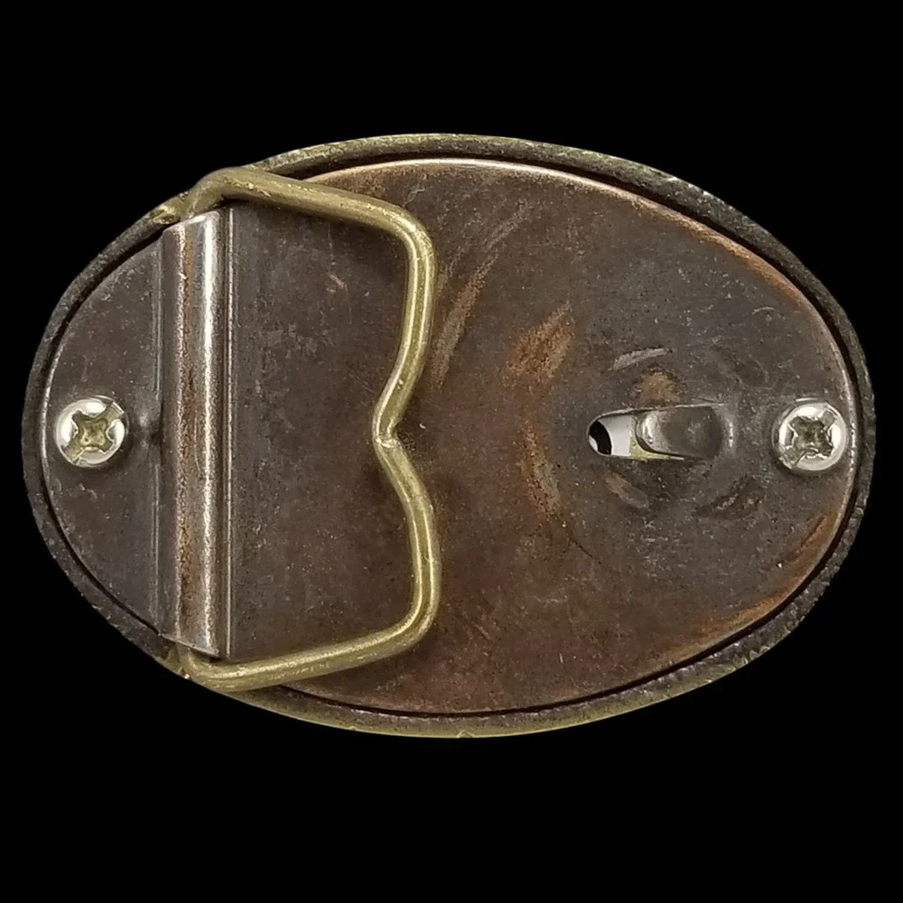 Vintage Eagle Head Small Belt Buckle Western Cowboy‎ American Pride Brass USA